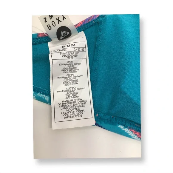 Roxy 2014 Aqua Peep Hole Fringe Bikini Top NWT - Picture 4 of 5